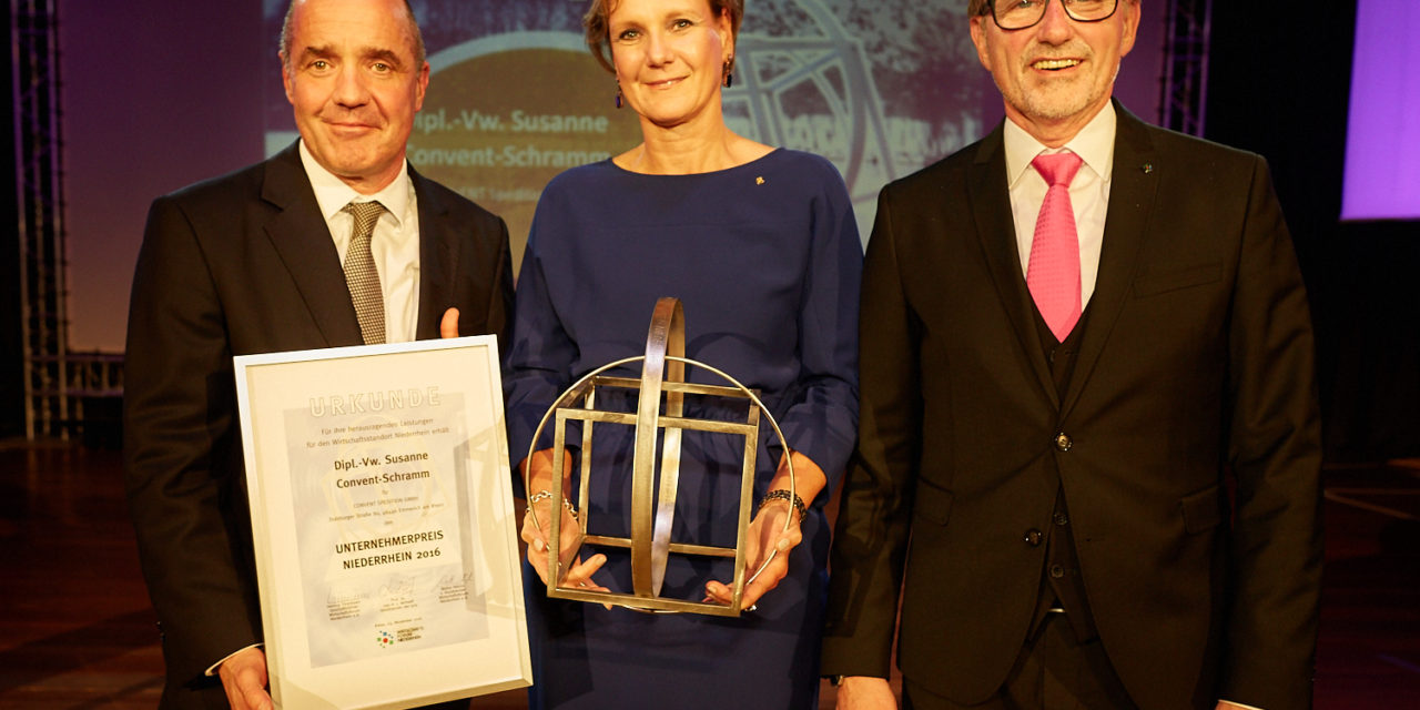 Unternehmerpreis Niederrhein 2016 für Susanne Convent-Schramm